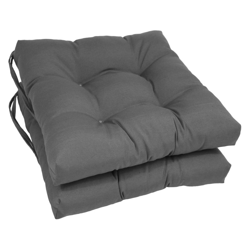 Coussins de chaise carrée en sergé de 16 pouces, Gris acier