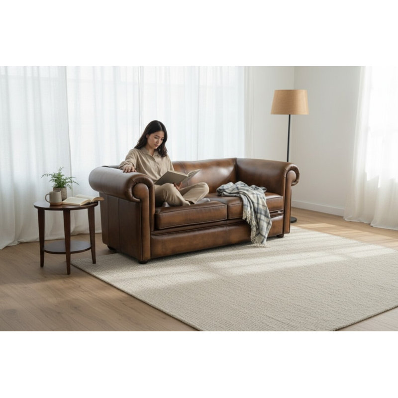 3 Seater Full Grain Leather Sofa