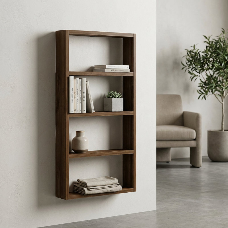 Perez Solid Wood Vertical Wall Shelf