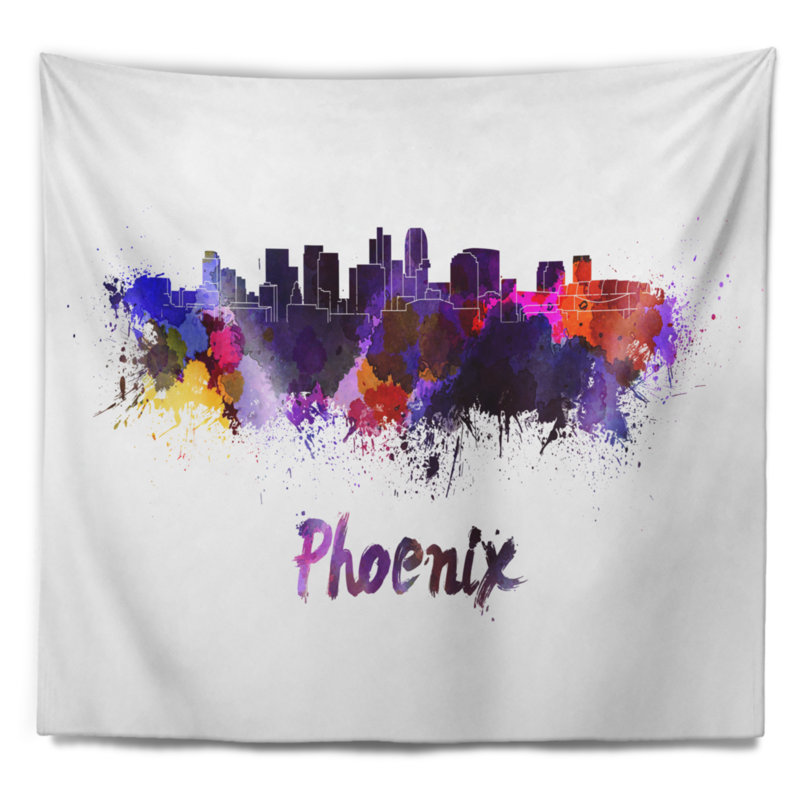 Phoenix skyline tapisserie Cityscape, H 32 po x l 39 po