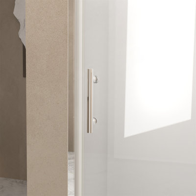 36"X 72" Pivot Shower Door,  Aluminum Frame, Half Frame ,1/4"(6Mm) Tempered Glass Explosion Proof Film