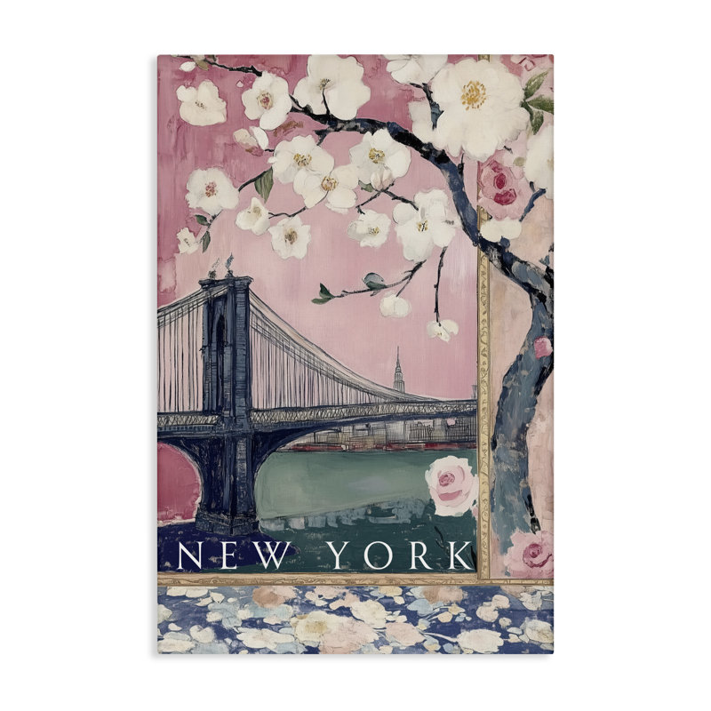 Toile New York Spring Tree, design par Annabelle Hall, H 45 po x l 30 po