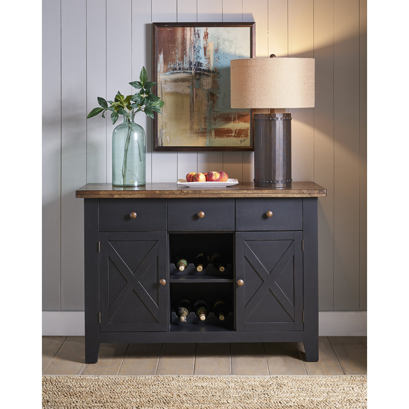 Suki 52 inch 3-drawer Solid Rubberwood Sideboard Server