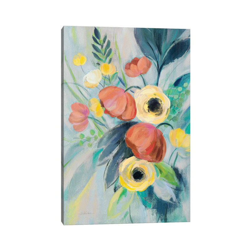 «Colorful Elegant Floral II» par Silvia Vassileva, reproduction d'art, Pas de tapis, Toile tendue