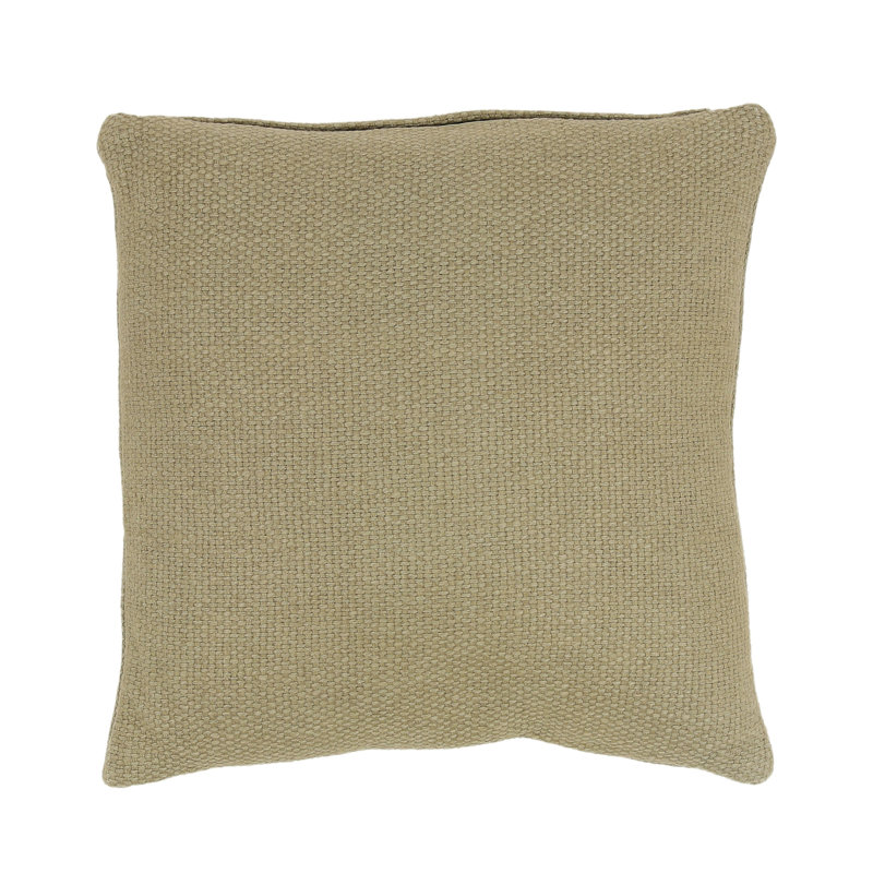 Bellamy 20" x 20" Linen  Blend Square Throw Pillow, Olive