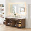 Lala 84" Double Bathroom Vanity with Grain White Engineered Stone Countertop with Mirror-730370383