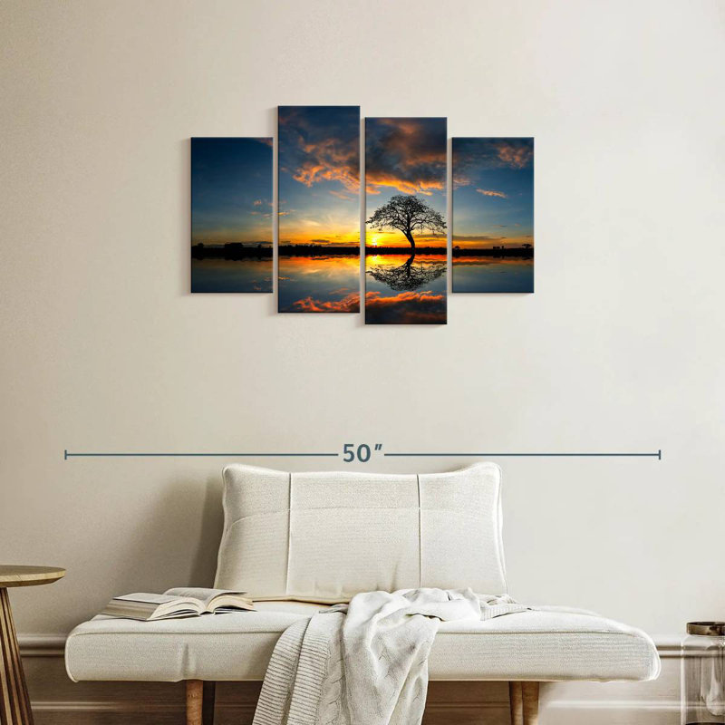 Coucher de soleil africain, H 22 po x l 36 po