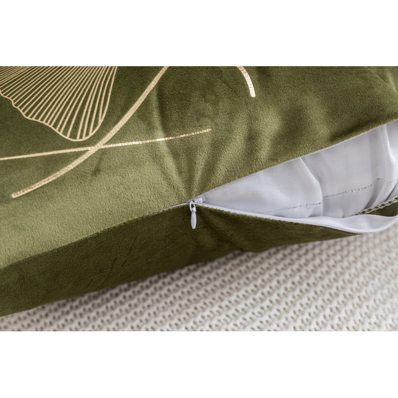 Housse de coussin Gold Ginkgo, Vert menthe, H 18 po x l 18 po