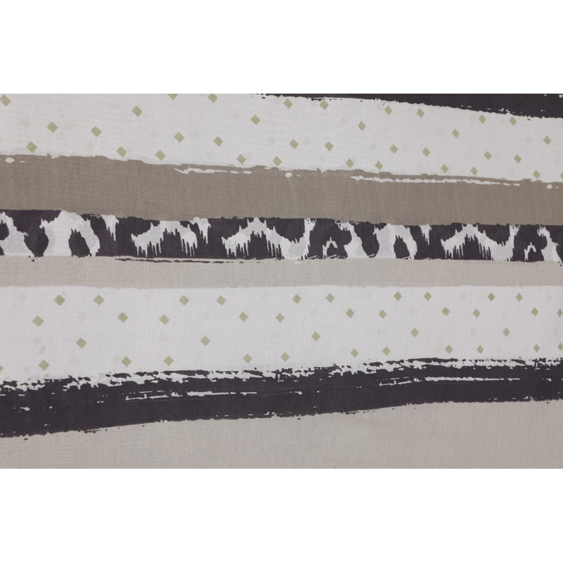 Elegant Single Quilt Cover Set, White/Black/Mint, 53.1 x 78.7 inches | 50% Cotton / 50% Polyester, 127 Thread Count | Button Closure Duvet Cover & Envelope Pillowcase (1), Machine Washable at 86°F