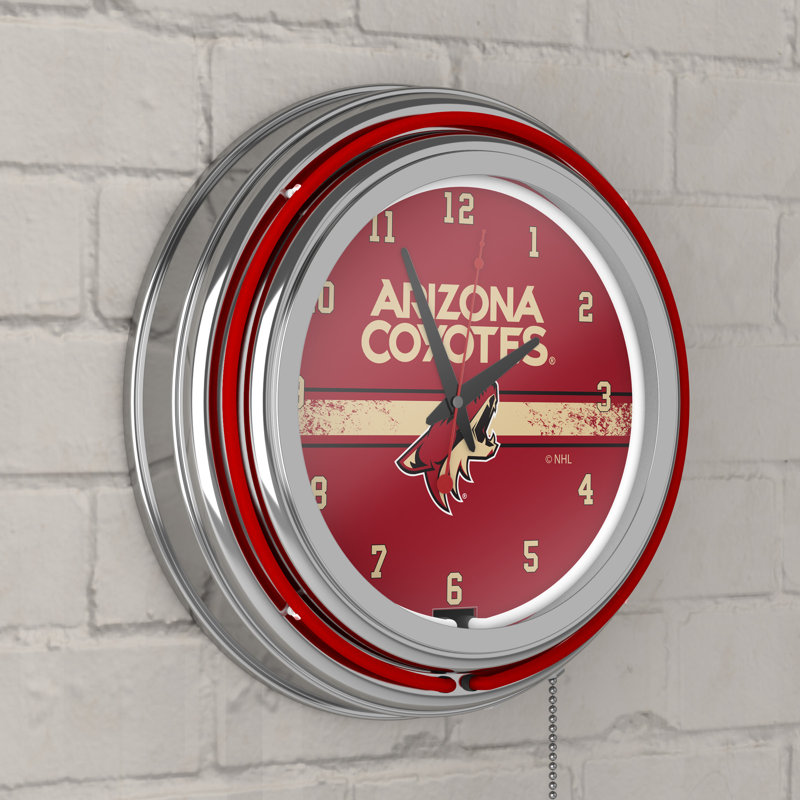 Arizona Coyotes Logo Retro Neon Wall Clock