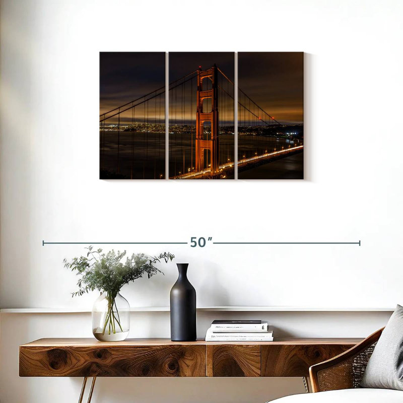 Lilie Golden Gate Bridge, paysage de nuit, H 20 po x l 33 po