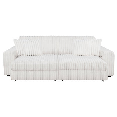 Clifford Ivory Upholstered Dual Power Chaise Sofa