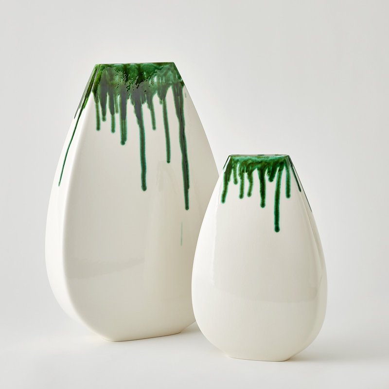 Giant Teardrop Handmade Ceramic Table Vase, 16.5" H x 11.5" W x 4" D