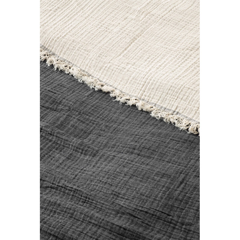 Luxurious Anthracite Double Bedspread, 90.6 x 98.4 inches | 100% Cotton, 4-Ply, Machine Washable at 30-40°C | Soft, Durable & Stylish Bedding for Ultimate Comfort | Perfect for Any Bedroom Décor