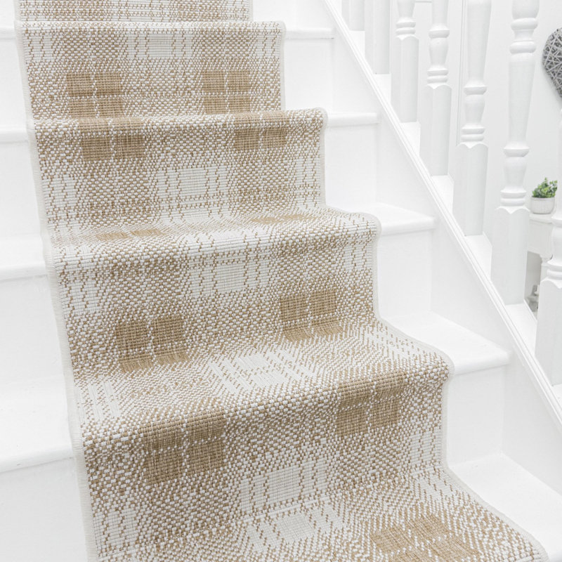Stair Runner Plaid Flatweave Area Rug, Runner 60 x 630 cm