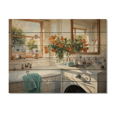 «Bettyjane Bath Laundry Realism», impression sur bois