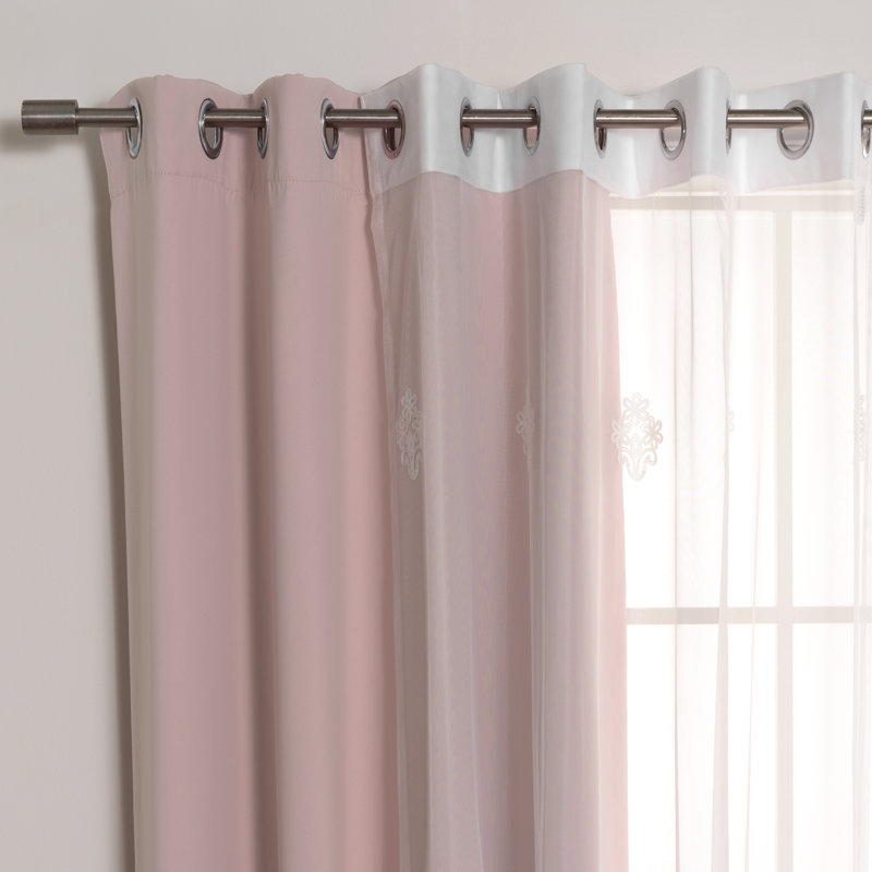 Salomon Blackout Curtain, 52" W X 84" L, Dusty Pink