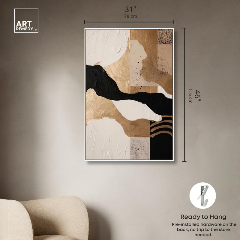 Art mural moderne sur toile Glam Conditions par Art Remedy, Cadre blanc, H 31 po x l 21 po