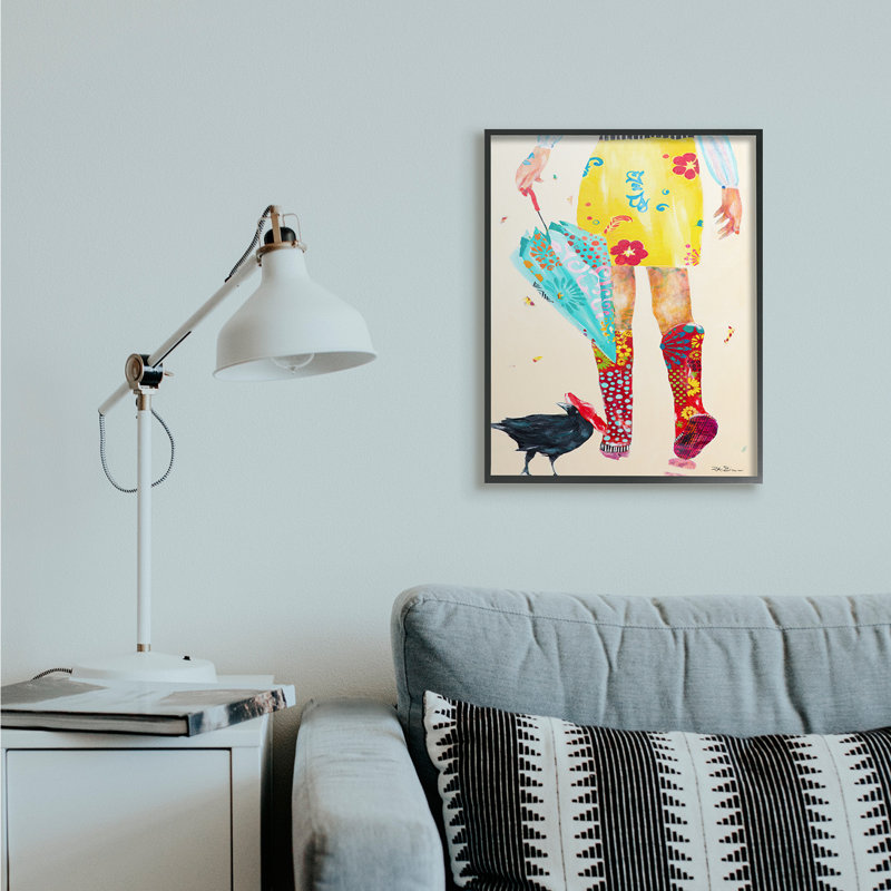 «Walking In Rainboots», Giclée encadrée noir minuit, H 30 po x l 24 po