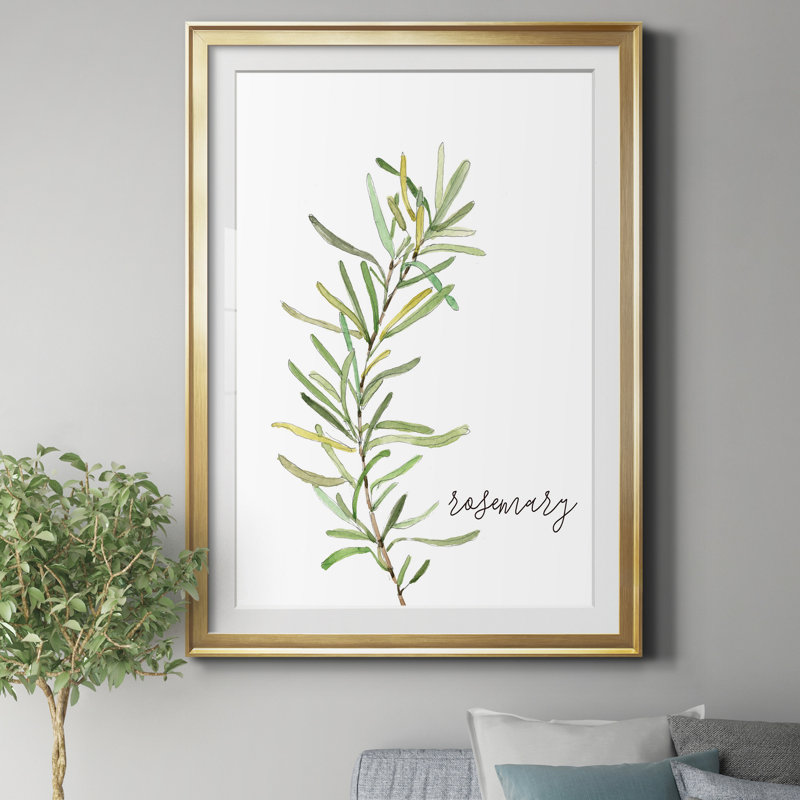 Fresh Sprig Rosemary - Cadre photo, reproduction d'art sur papier, Cadre doré, H 30,5 po x l 42,5 po x P 1,5 po