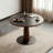 Walnut&Black Round Sintered Stone Dining table-1406422843
