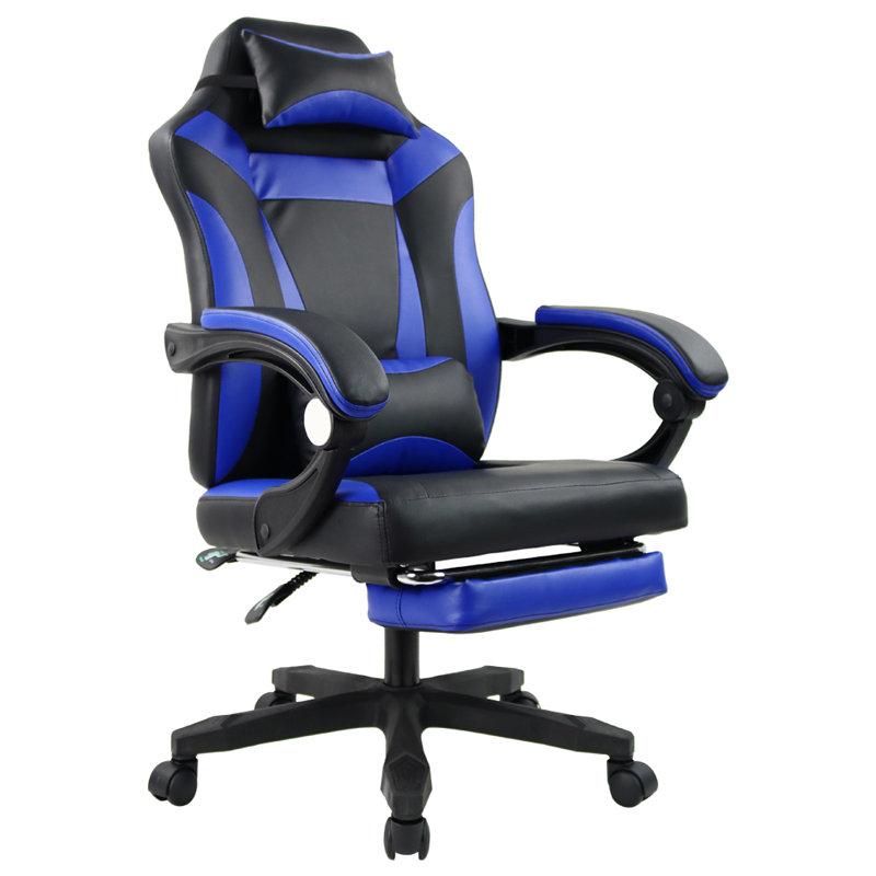 Fauteuil de jeu ergonomique pour ordinateur E-Sport et chaise de jeu de course, Bleu