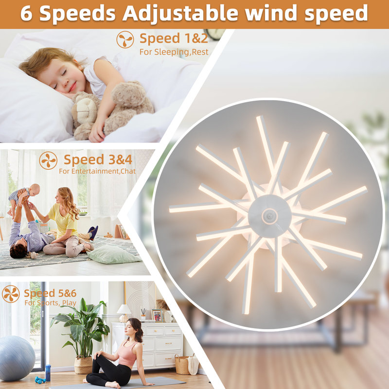 White 36'' LED Ceiling Fan with Remote and Lighting