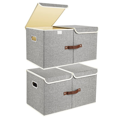 Ebern Designs storage boxes Fabric and Plastic Box
