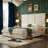 63" Velvet King Bed Frame with Storage Drawers, No Box Spring Needed, Cream-1854415747-1854415749
