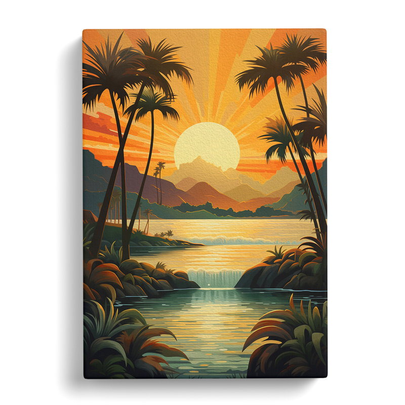 Sunrise Deco - Wrapped Canvas, 60cm H x 40cm W x 3cm D