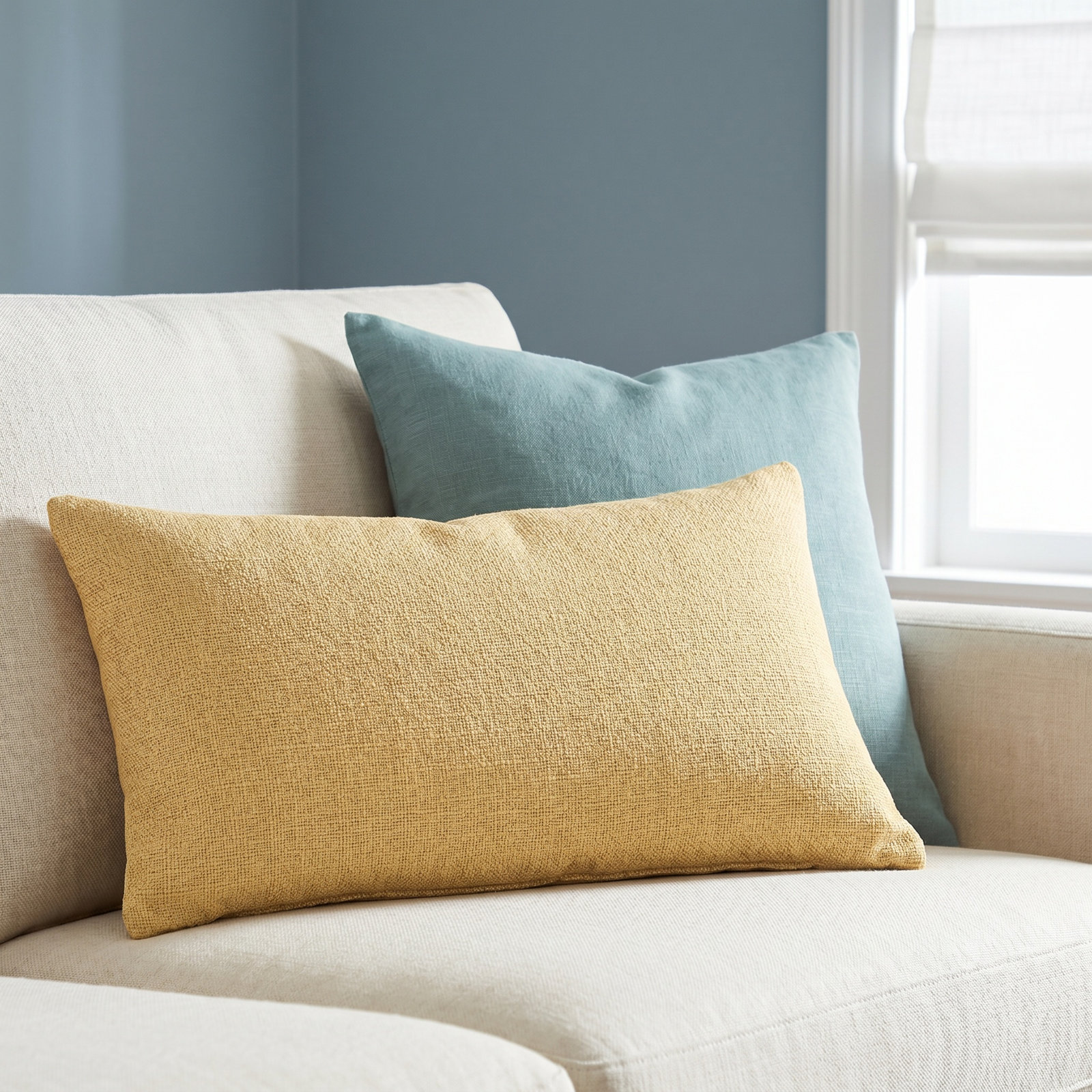 26" x 14" Throw Pillow, Feather, Yellow