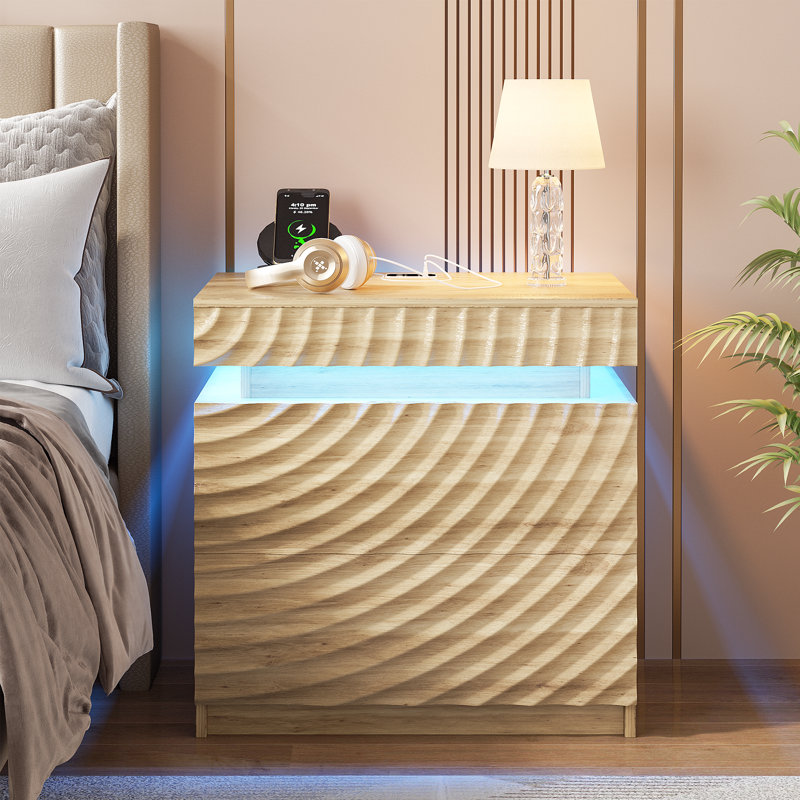60cm W Bedside Table, Oak