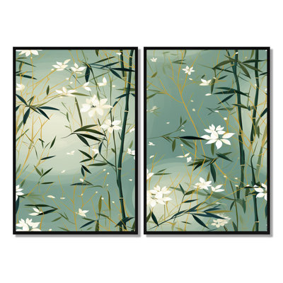 Bambou Zen Haven - Décoration murale orientale 2 pièces