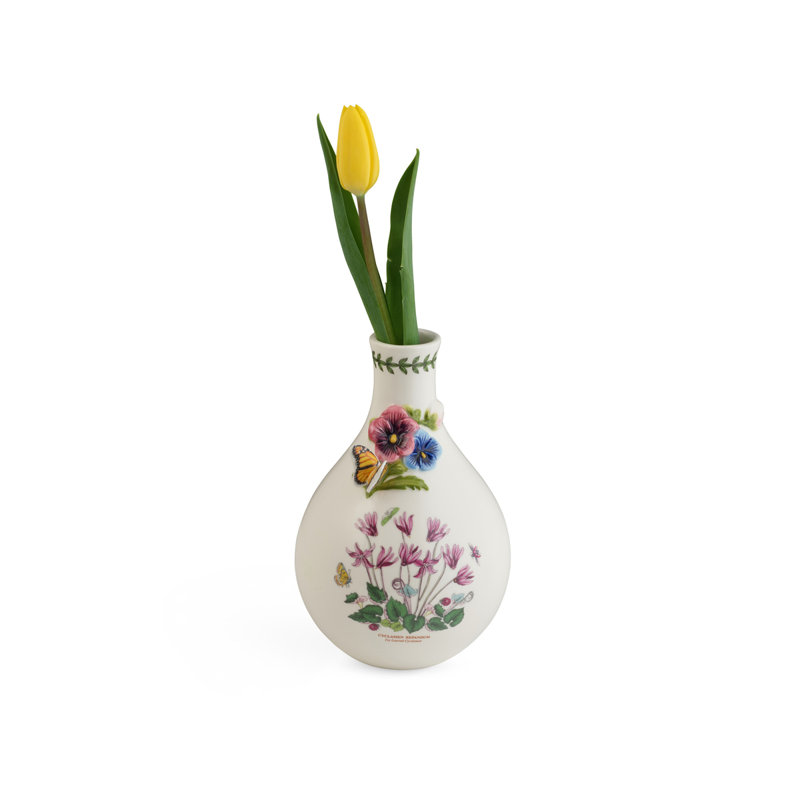 Botanic Garden Multicolor Ceramic Bud Vase with Floral Print