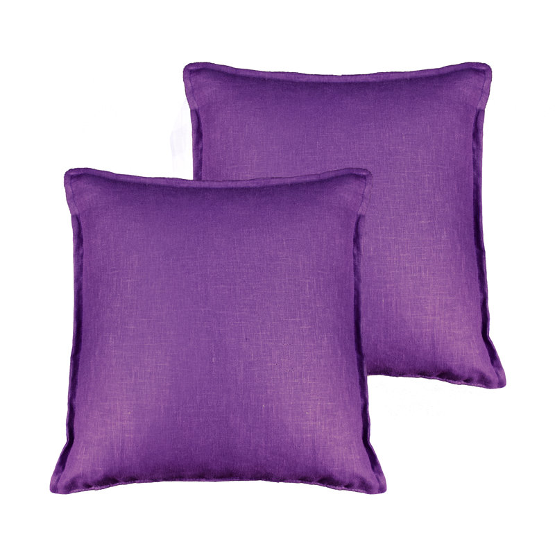Lombard Reversible Decorative Linen Throw Pillow, Purple