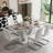 Holloman Modern 7-Piece Faux Marble Dining Set with Upholstered Cantilever Chairs-1749328299-1749328295