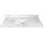 Dessus de meuble-lavabo de salle de bain 43X22 - Proche proximité en marbre blanc pierre d'ingénierie avec lavabo encastré en céramique rectangulaire et robinet à dosseret