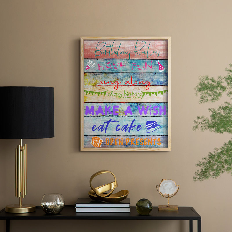 Birthday Rules Framed Print - Solid Wood