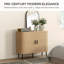 Buffet 35,4 ", armoire de rangement à lattes, chêne
