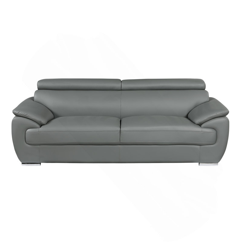 Canapé en cuir véritable, Gris