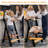 35.4'' Foldable Adjustable Toddler Stool with Safety Rail, Kids Wooden Learning Tower-951429377