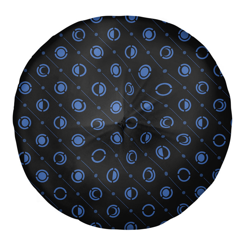 Coussin de sol à phases de lune classiques, 30 po x 30 po, Bleu
