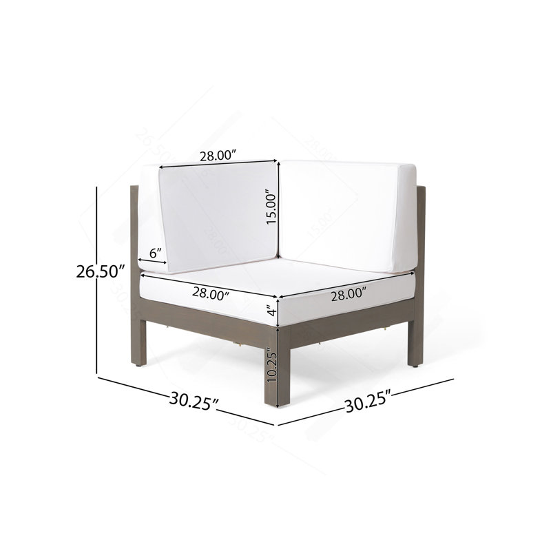 Ensemble de canapé 4 pièces X-Back, blanc, Coussin blanc / cadre gris