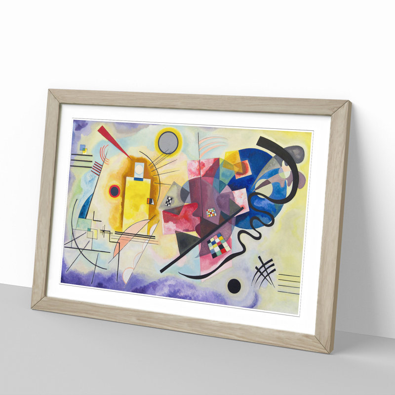 Yellow-Red-Blue by Wassily Kandinsky - Picture Frame Painting, Oak Framed, 27cm H x 36cm W x 2cm D