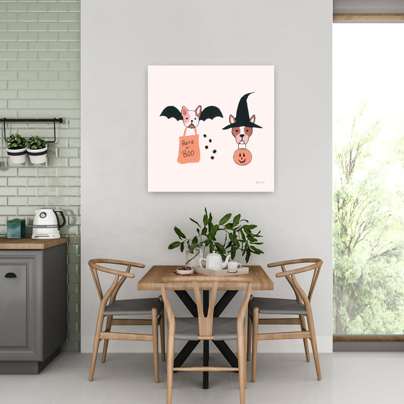 Art contemporain noir avec des animaux, H 32 po x l 32 po
