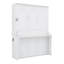 Grand lit escamotable avec bureau, station de charge USB, armoire murale avec tablettes de rangement, lumières DEL-1112680817