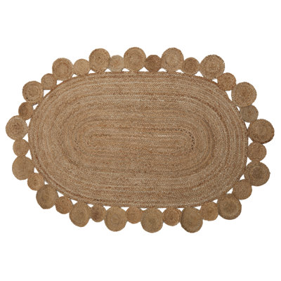 Geometric Jute / Sisal Flatweave 170cm X 120cm Area Rug