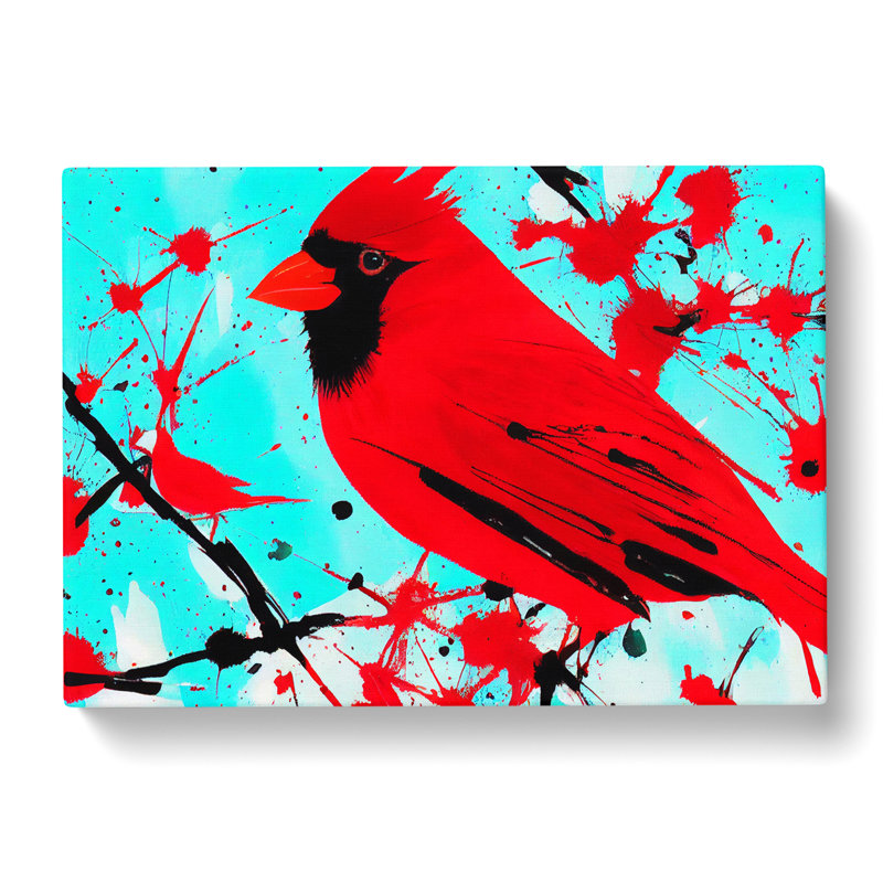 Cardinal Bird Splash Vol.1 - Wrapped Canvas, 35cm H x 50cm W x 3cm D
