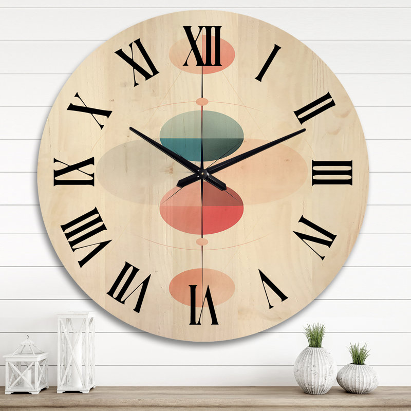 Horloge murale géométrique moderne «The Mystery of Love Flow Vintage Geometrics I», Très grand