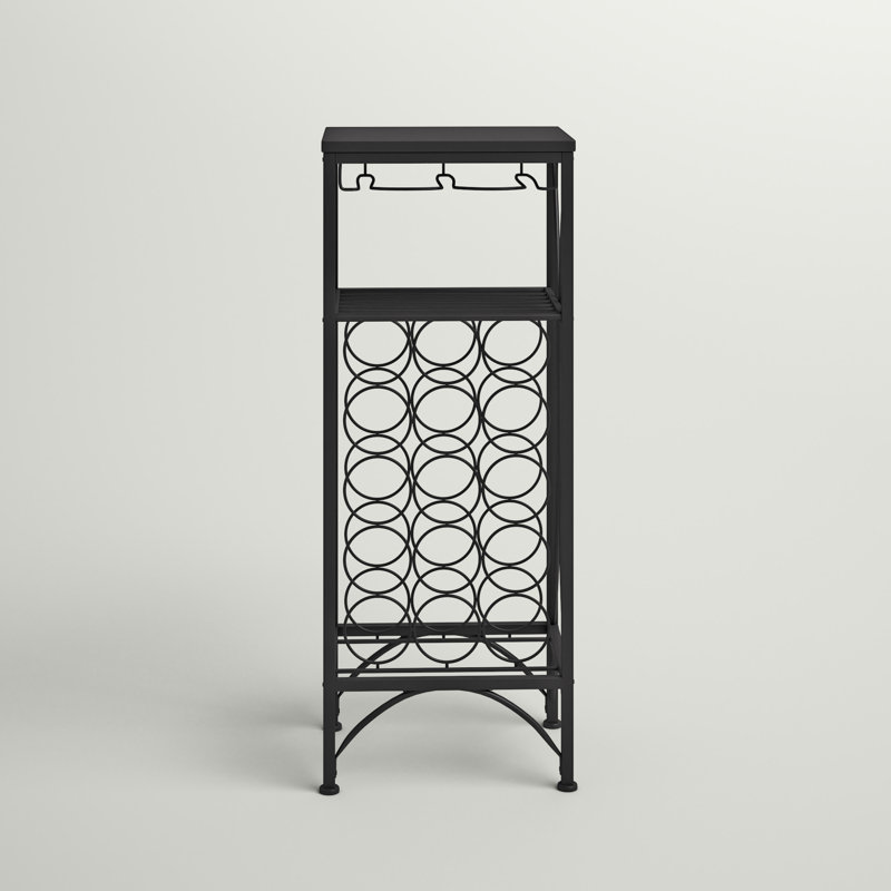 Lark Manor™ Arveda Home Bar, Wine Rack, Metal, Black, Black